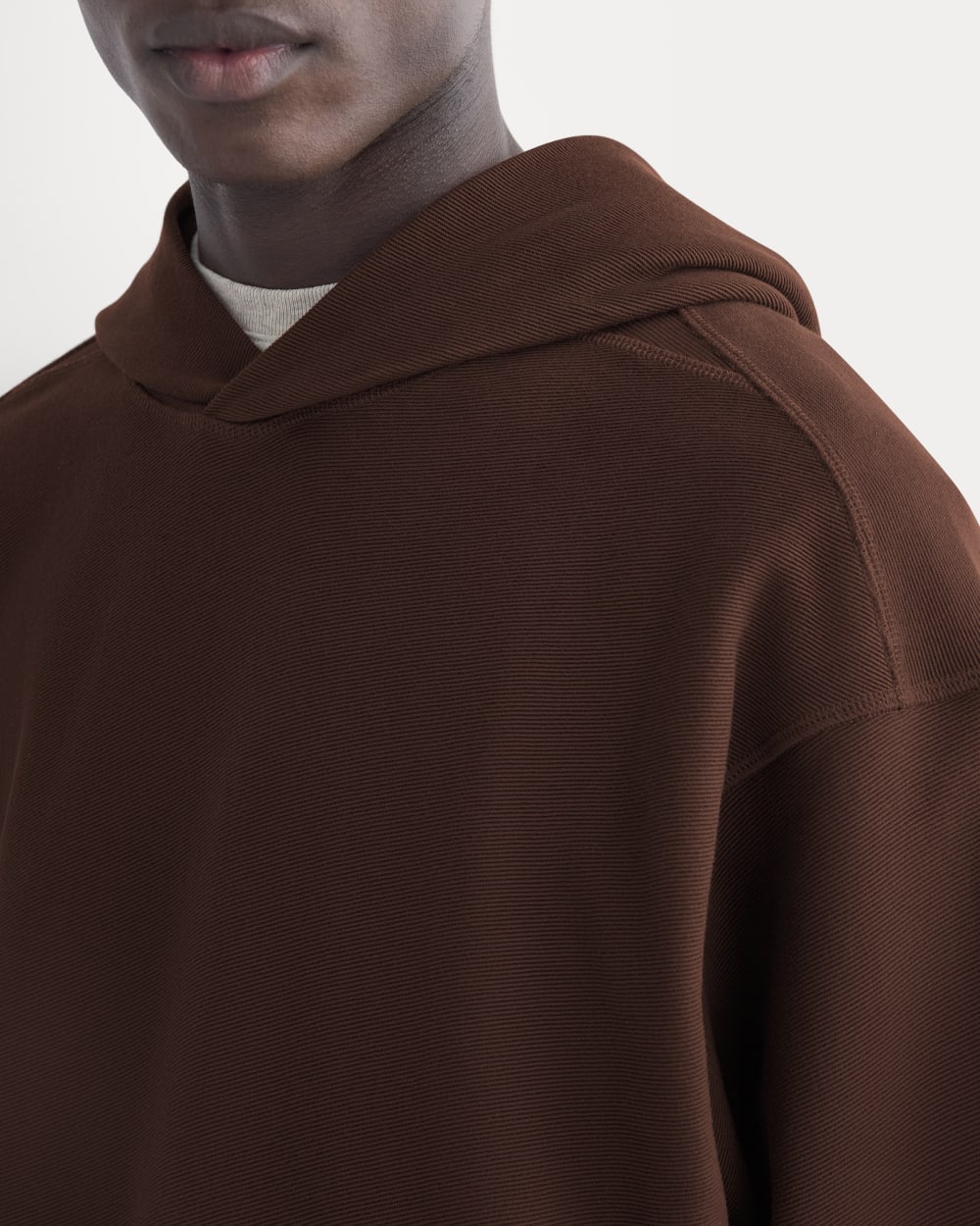 Twill Terry Jacquard Hoodie | Dark Mahogany - Image 4