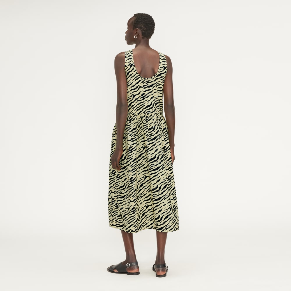 The Poplin Summer Dress | Pale Yellow Tiger Stripe - Image 3