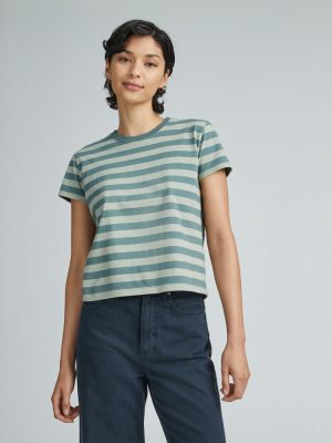 The Box-Cut Tee in Essential Cotton | Green Balsam / Seagrass | No Pocket