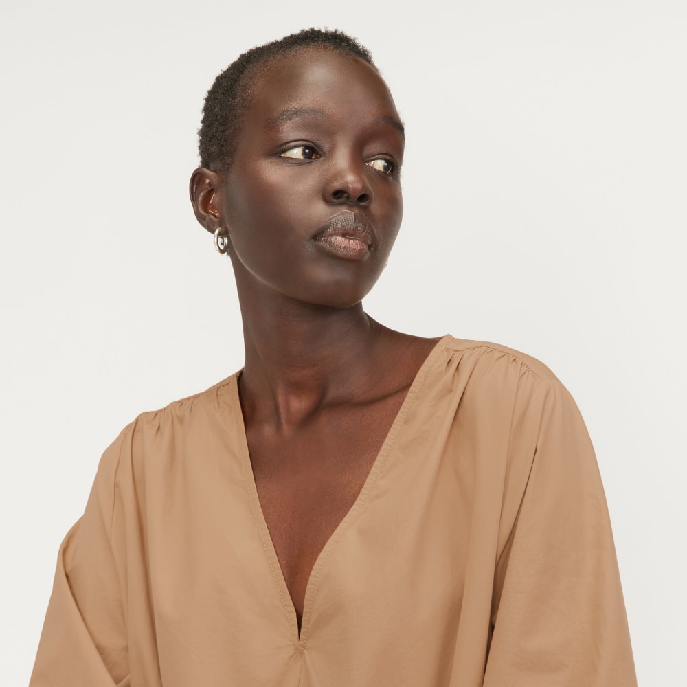 The Poplin Tiered Dress | Caramel - Image 4