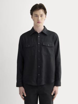 The Linen Utility Shirt | Black