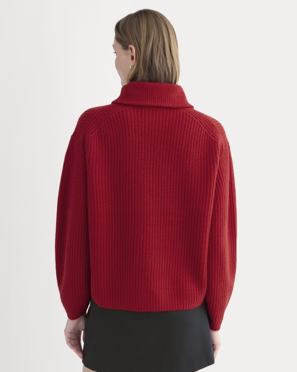 The Half-Zip Sweater in Luxe Merino | Berry Red - Image 5