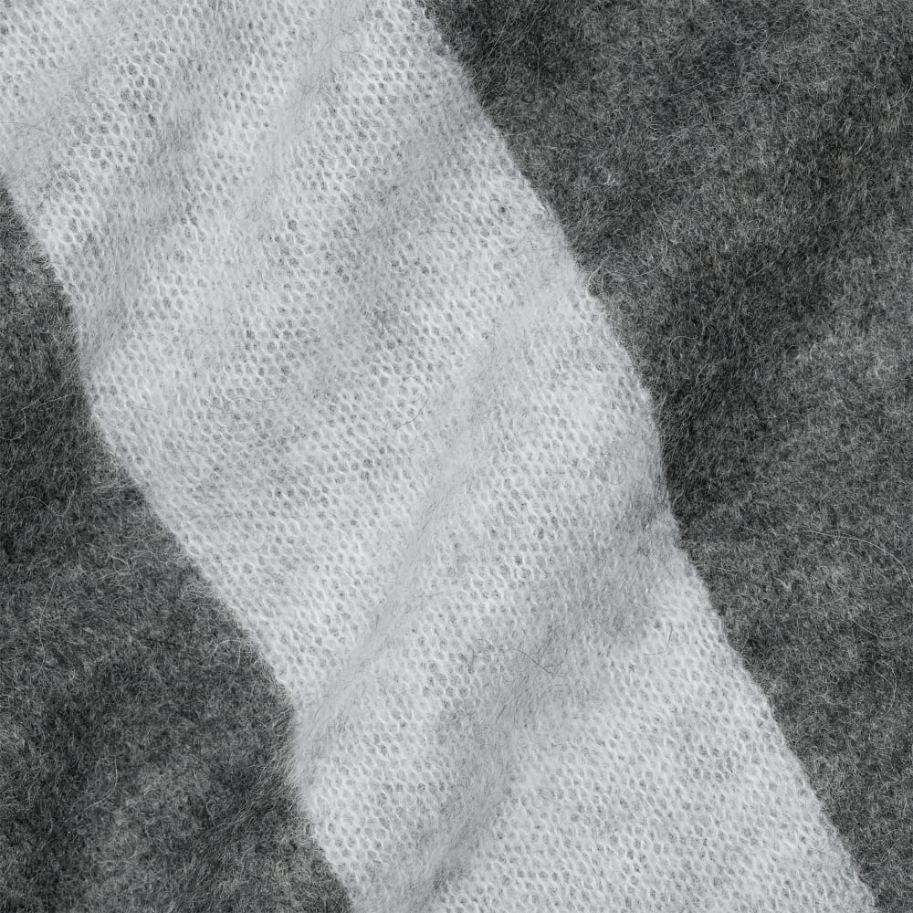 The Alpaca Patterned Scarf | Light Heather Grey / Dark Charcoal - Image 3
