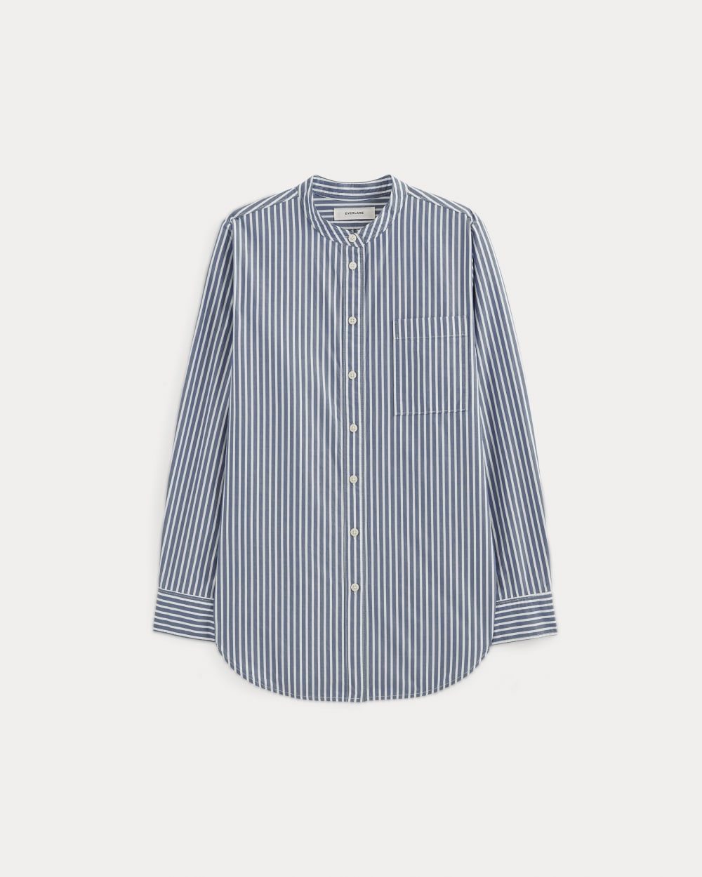 The Oversized Shirt in Ultrasoft Cotton | Bone / Mazarine Blue - Image 2