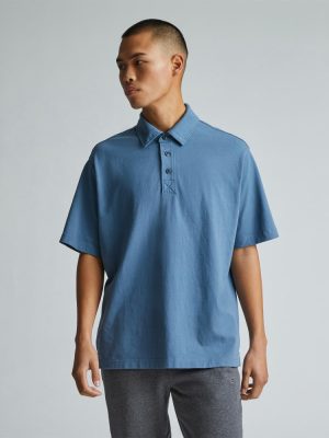 The Premium Weight Relaxed Polo | Bluefin