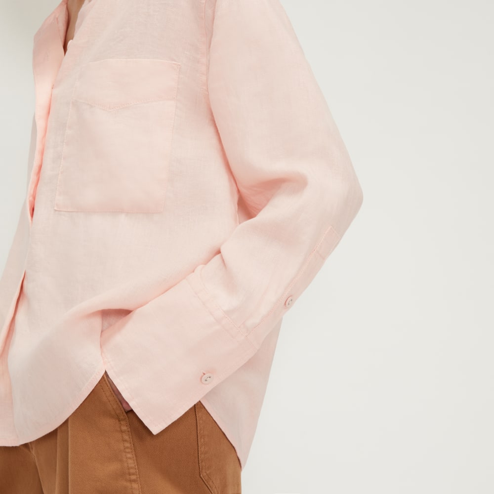 The Linen Popover Shirt | Petal Pink - Image 5