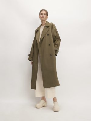 The Cotton Long Trench Coat | Beech