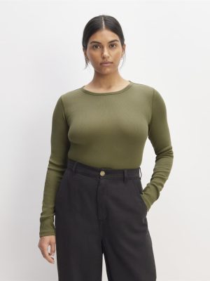 The Luxe Rib Long-Sleeve Crew | Kalamata