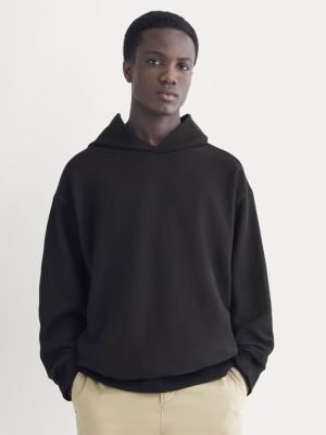 Twill Terry Jacquard Hoodie |  Black