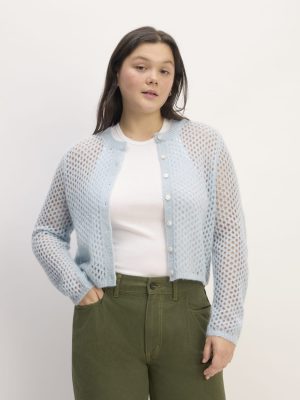 The Everlane x Marques' Almeida Alpaca Mesh Cardigan | Mist