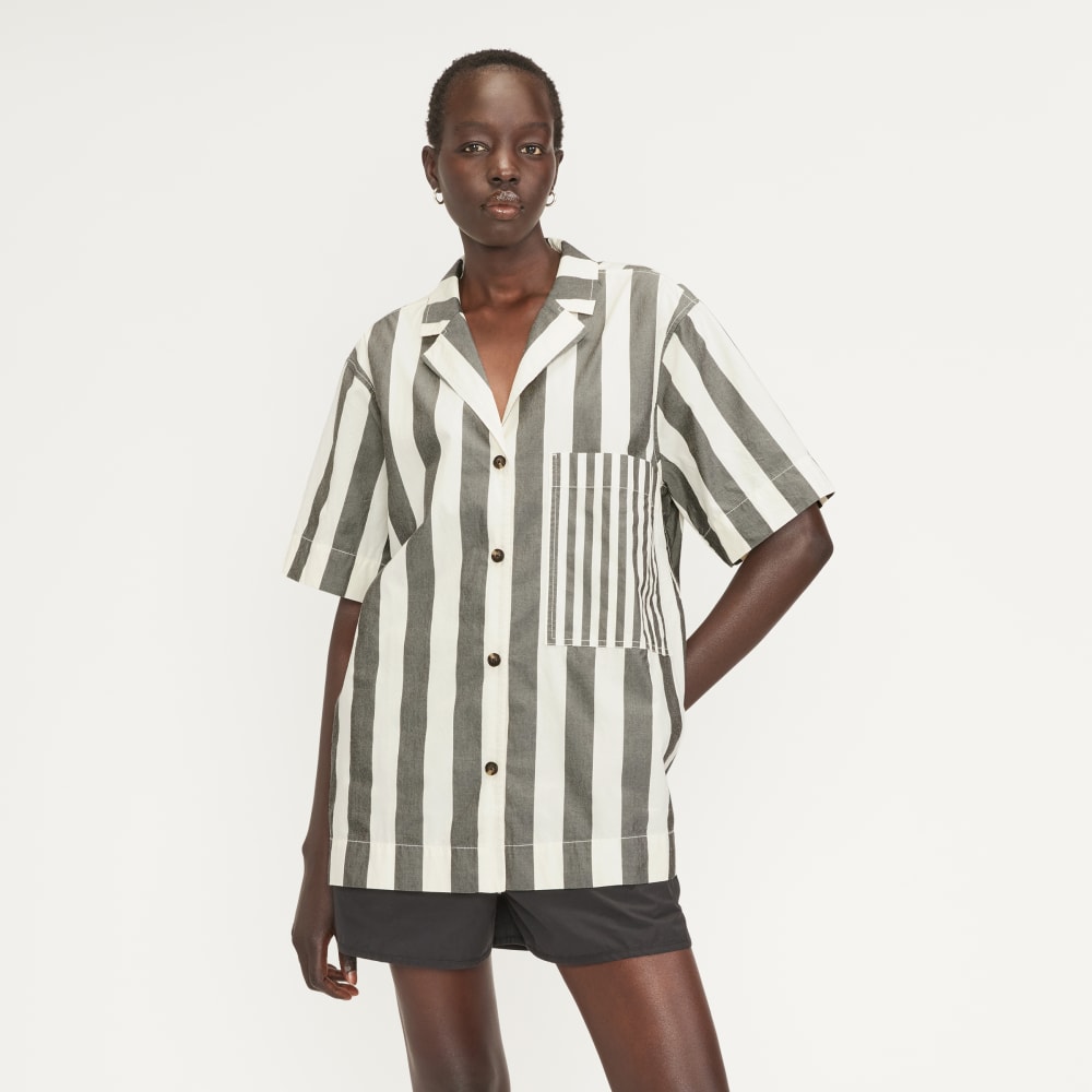 The Poplin Shirt | Bone / Black