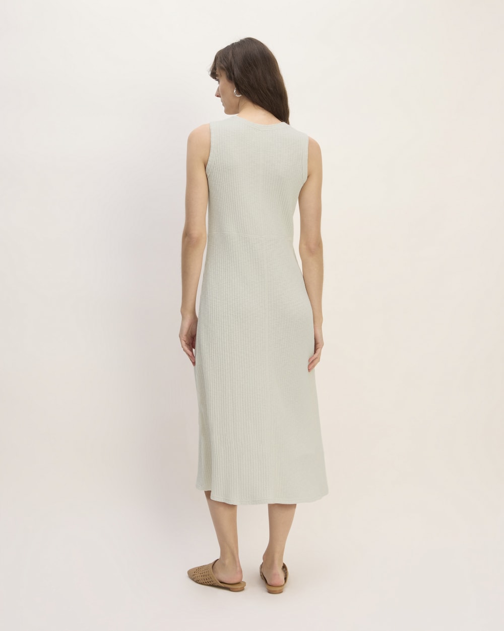 The Rib-Knit A-Line Tank Dress | Bone - Image 6