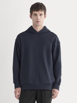 Twill Terry Jacquard Hoodie |  Navy