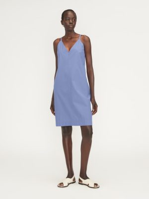 The Poplin Slip Dress | Cornflower Blue