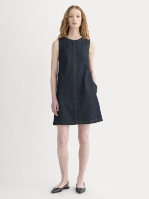 The Denim Shift Dress | Dark Indigo