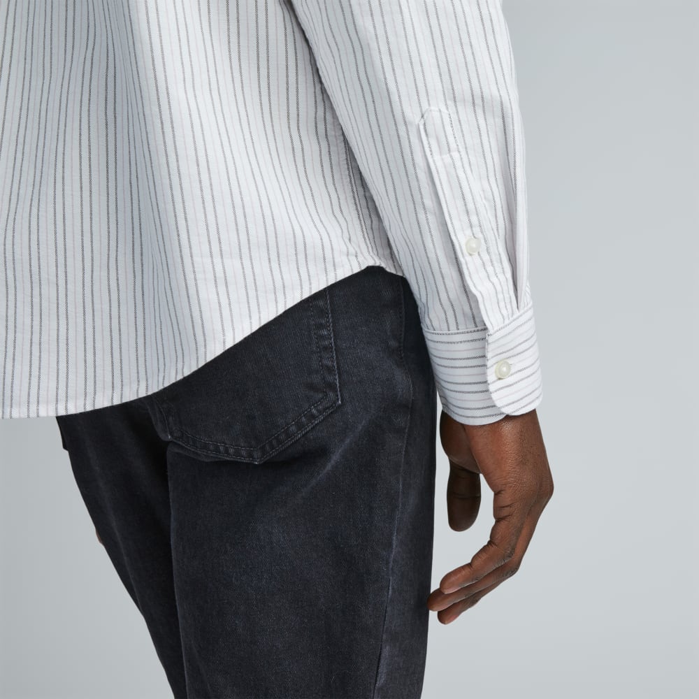 The Classic Oxford Shirt | Canvas / Mauve / Chocolate | Tall - Image 5