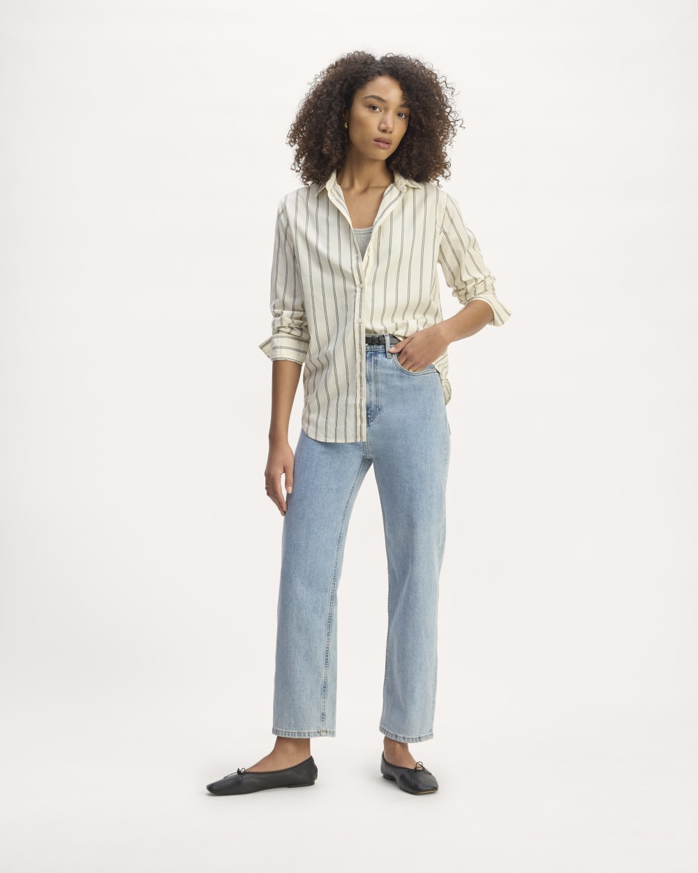 The Must-Have Shirt in Silky Cotton | Bone / Black - Image 3