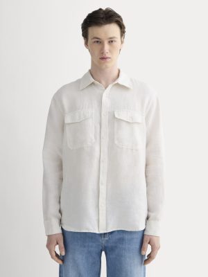 The Linen Utility Shirt | Natural Chambray