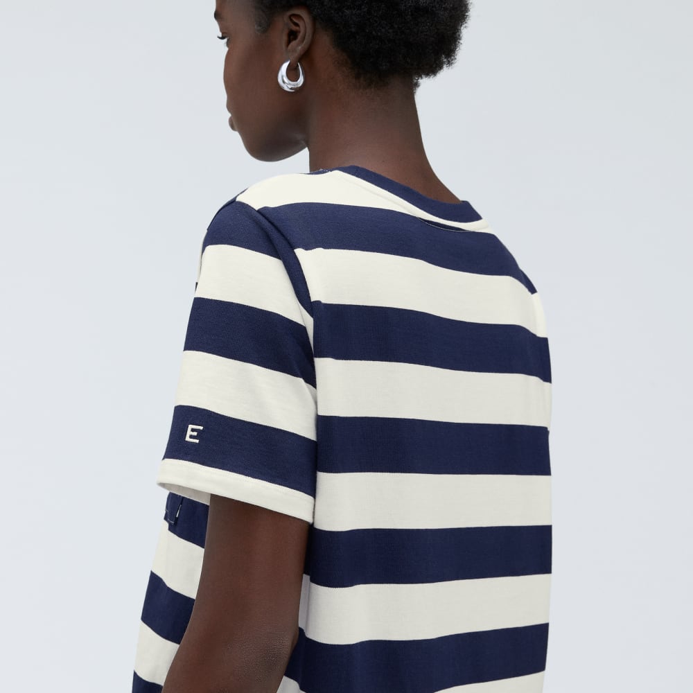The Organic Cotton Weekend Tee Dress | Navy / Canvas - Image 5