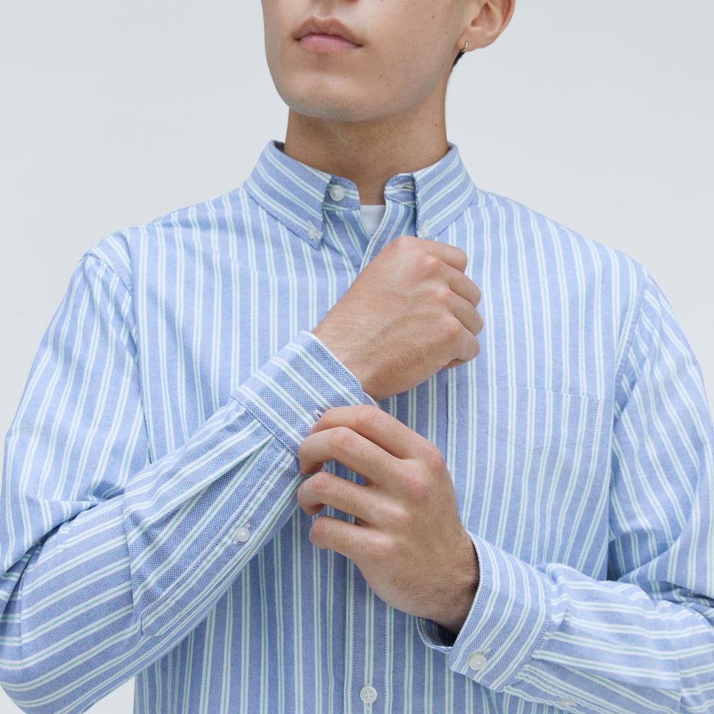 The Standard Fit Japanese Oxford Shirt | Uniform | Lapis Blue / Bright Jade / Optic White | Standard - Image 5