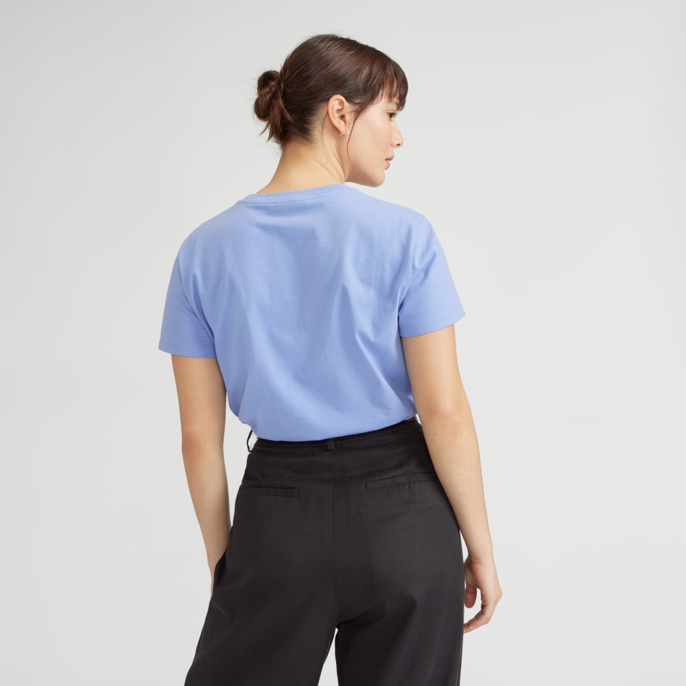 The Box-Cut Tee in Essential Cotton | Cornflower Blue | No Pocket - Image 3