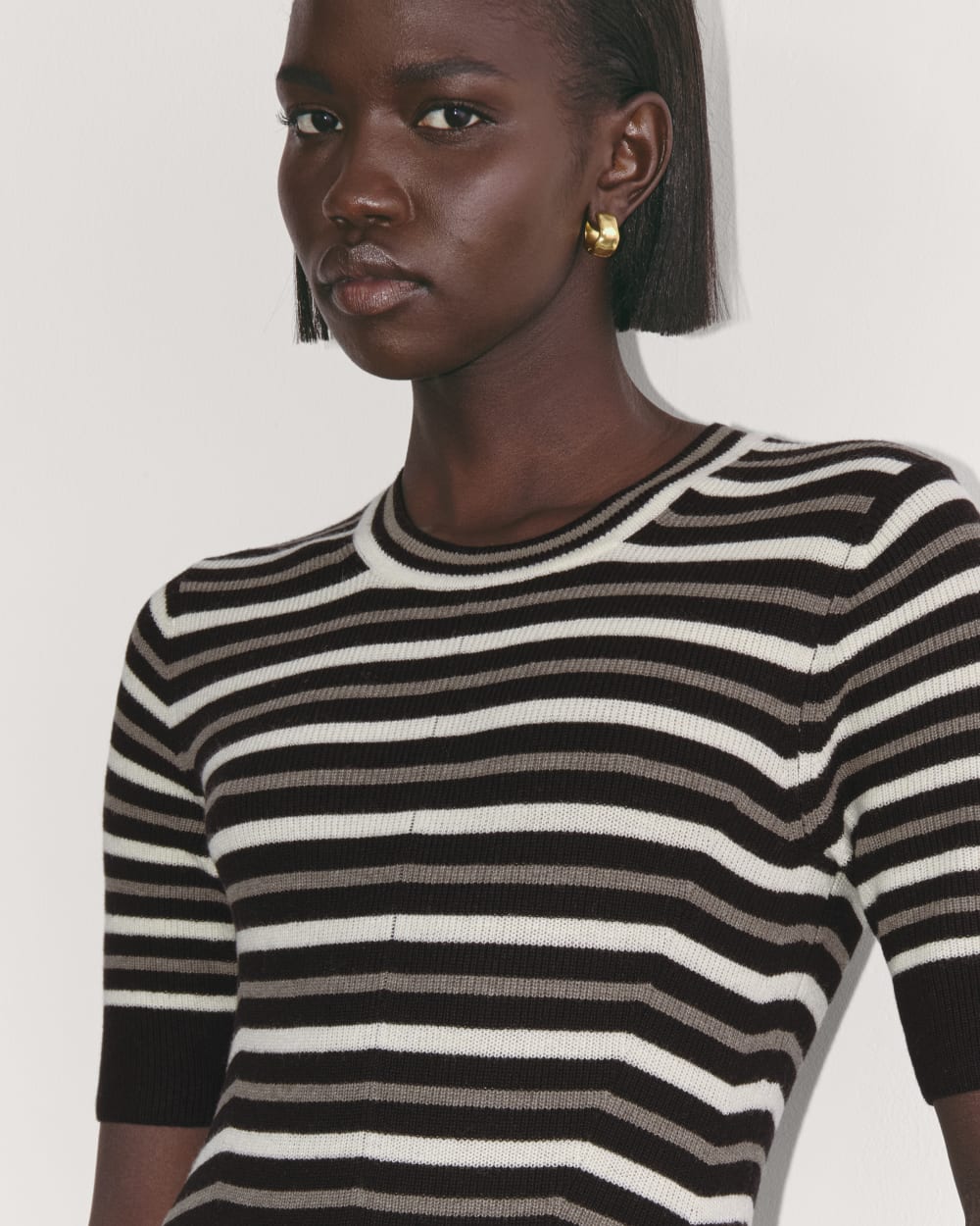 The Ribbed Sweater Dress | Taupe / Canvas / Black - Image 3