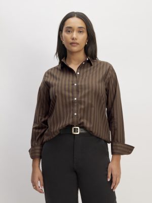 The Must-Have Shirt in Silky Cotton | Cocoa / Black