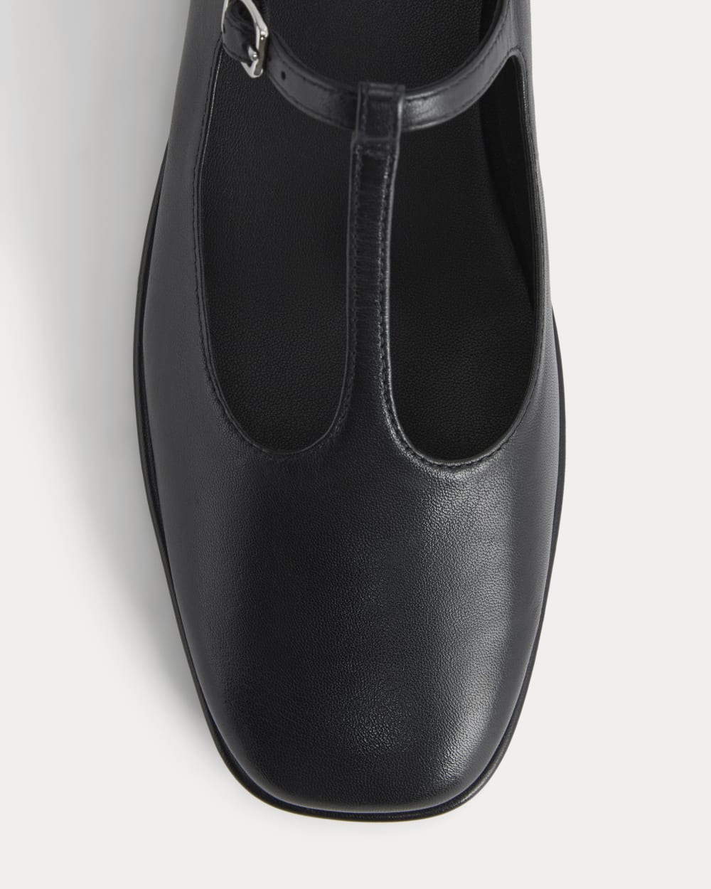 The Leather T-Strap Flat | Black - Image 7