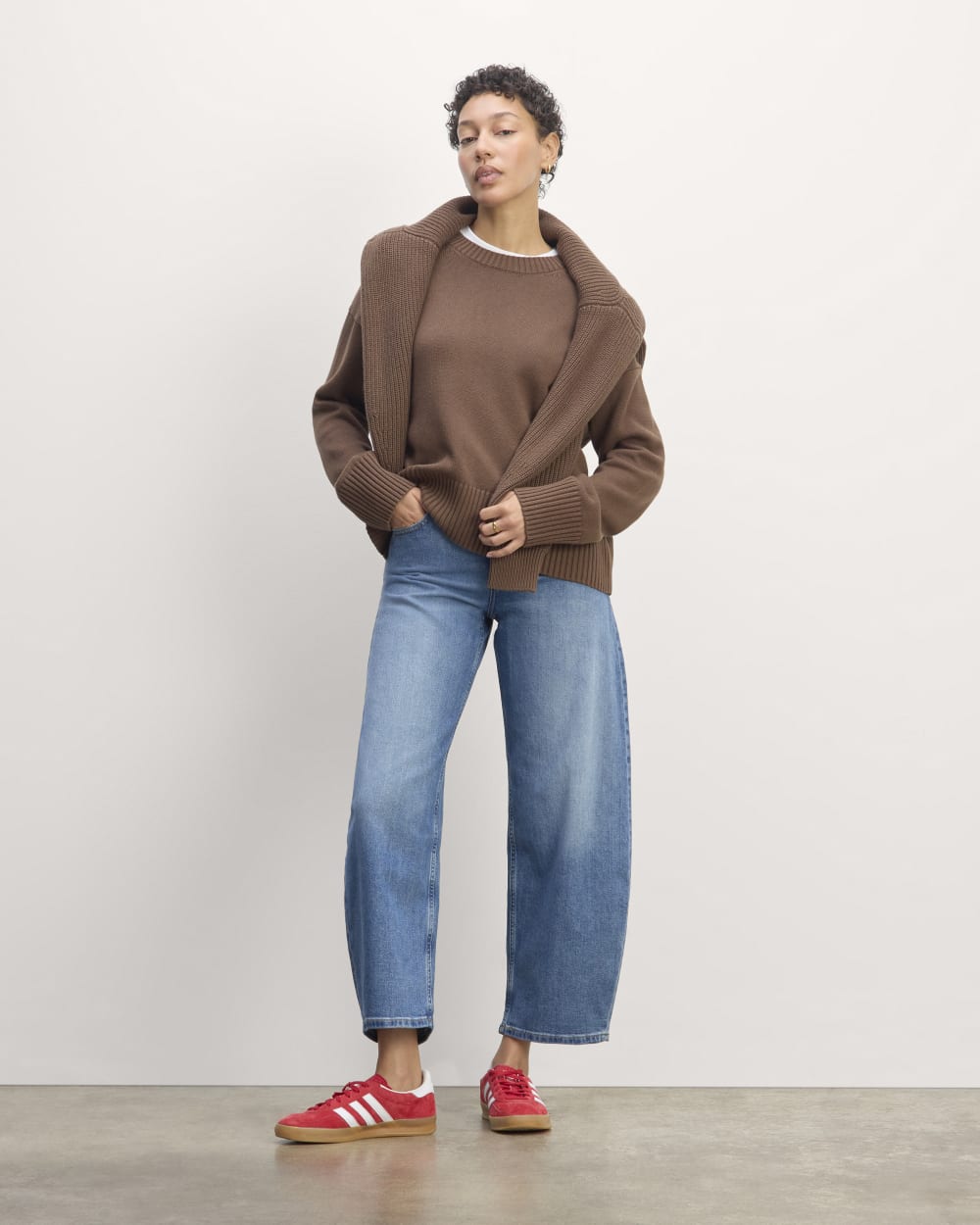 The Boxy Sweater in Everyday Cotton | Cocoa - Image 2