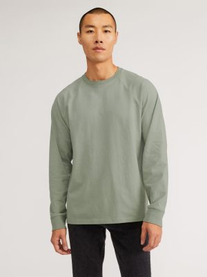 The Premium-Weight Long-Sleeve Crew | Uniform | Seagrass