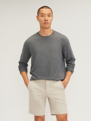 The Essential Organic Long-Sleeve Tee | Heathered Charcoal