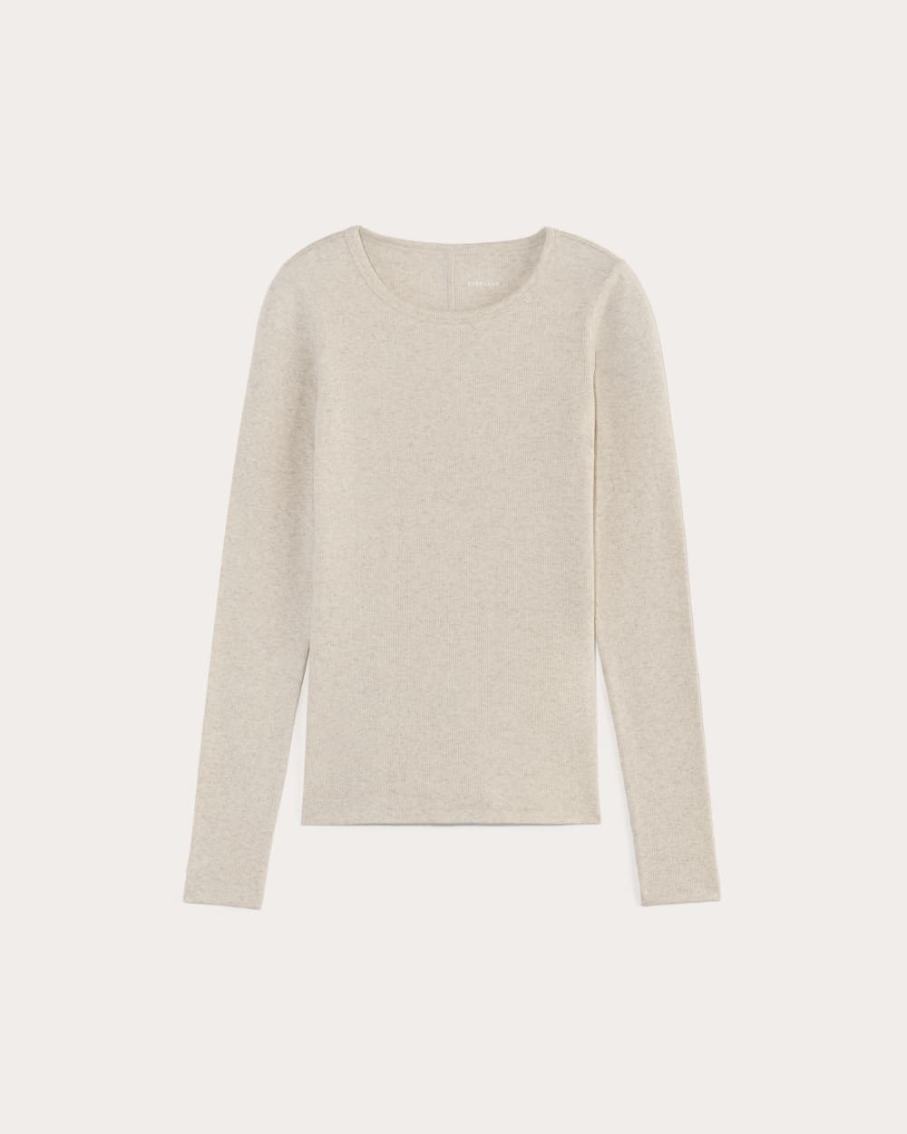 The Luxe Rib Long-Sleeve Crew | Heathered Oat - Image 2