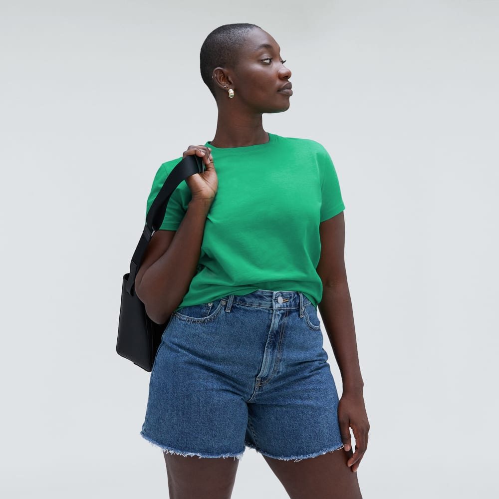 The Box-Cut Tee in Essential Cotton | Bright Jade | No Pocket - Image 4