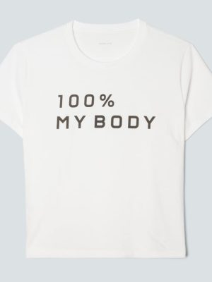The 100% My Body Box-Cut Tee | White