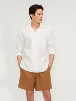 The Relaxed Linen Long-Sleeve Shirt | White