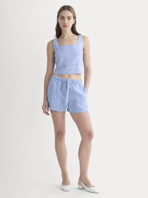 The Drawstring Boxer Short in Linen | Chambray