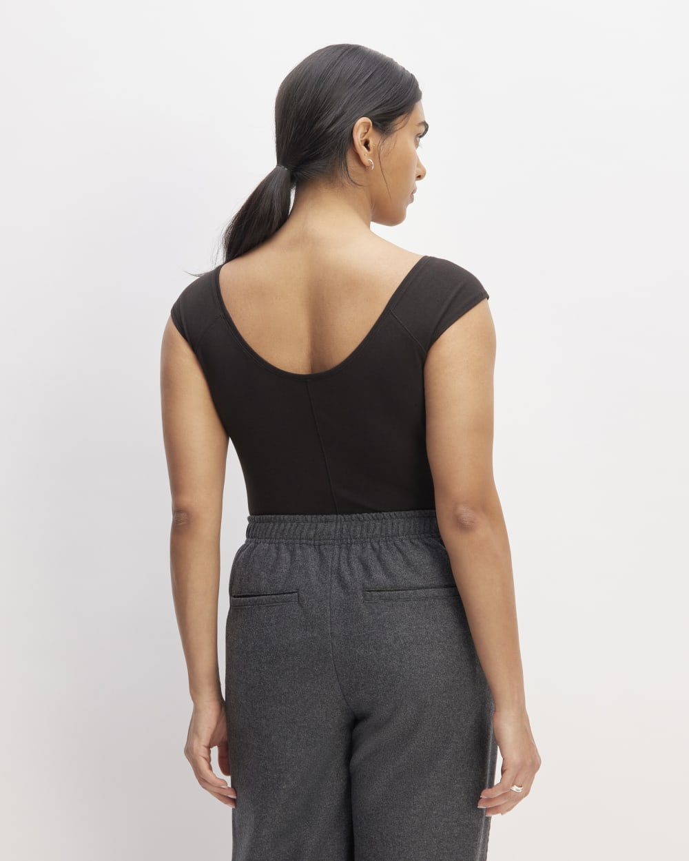 The Supima® Form Cap-Sleeve Tee | Black - Image 4