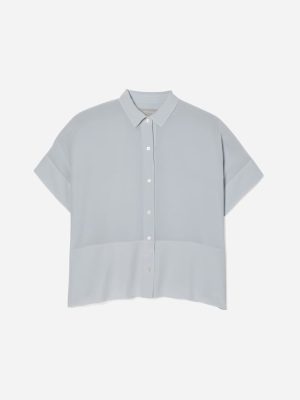 The Boxy Shirt in Washable Silk | Sky