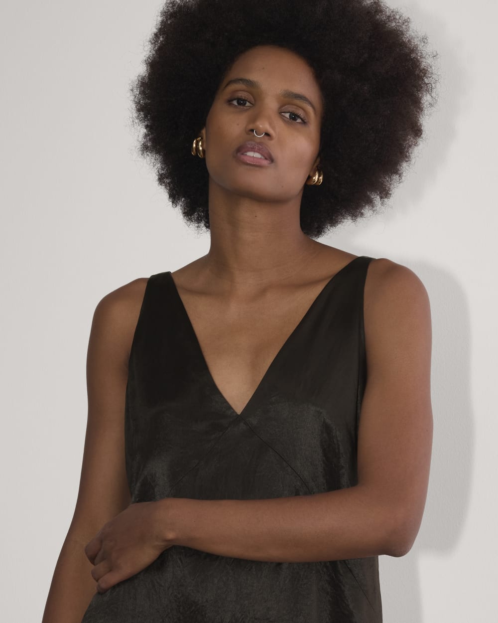 The Satin Slip Dress | Black - Image 3