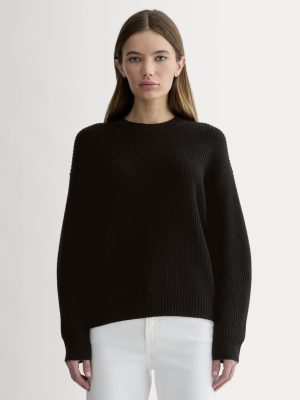 The Cocoon Crew in Wool Cashmere | Black