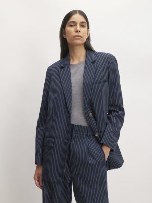 The Oversized Blazer in Buttersmooth | Navy / Bone