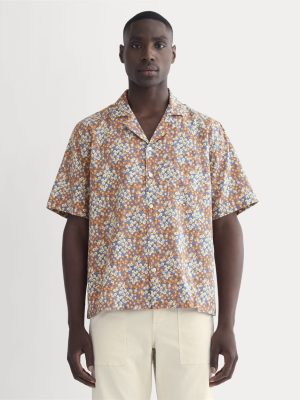 The Textured Resort Shirt | Soft Cobalt Floral