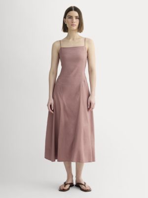 The Seamed Dress in Stretch Linen | Rose Dusk
