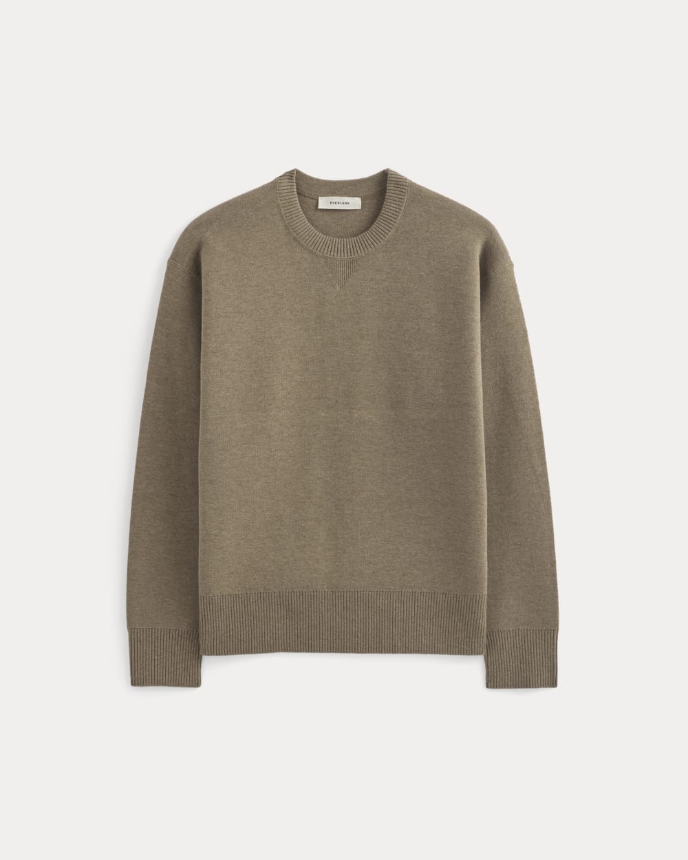 Luxe Merino Double-Knit Sweater | Taupe Melange - Image 2