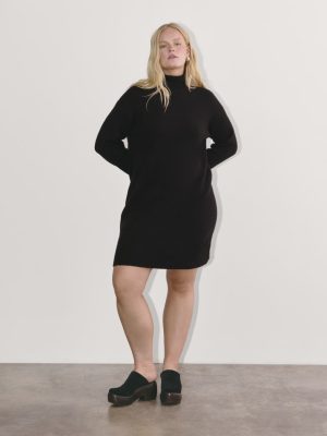 The Sweater Dress in Plush Cotton | Black