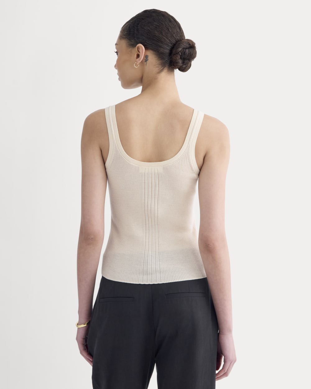 The Light Ribbed Cami in Ultrasoft Merino | Parchment - Image 5