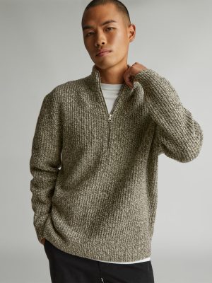 The Felted Merino Half-Zip Sweater | Seafoam Green / Kambaba Twist