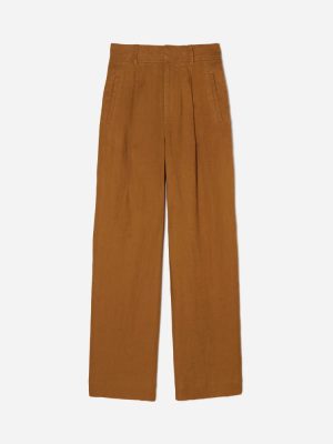 The Linen Way-High® Drape Pant | Tawny Brown
