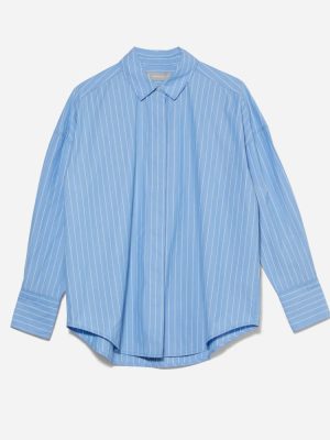 The Oversized Poplin Shirt | Powder Blue / White