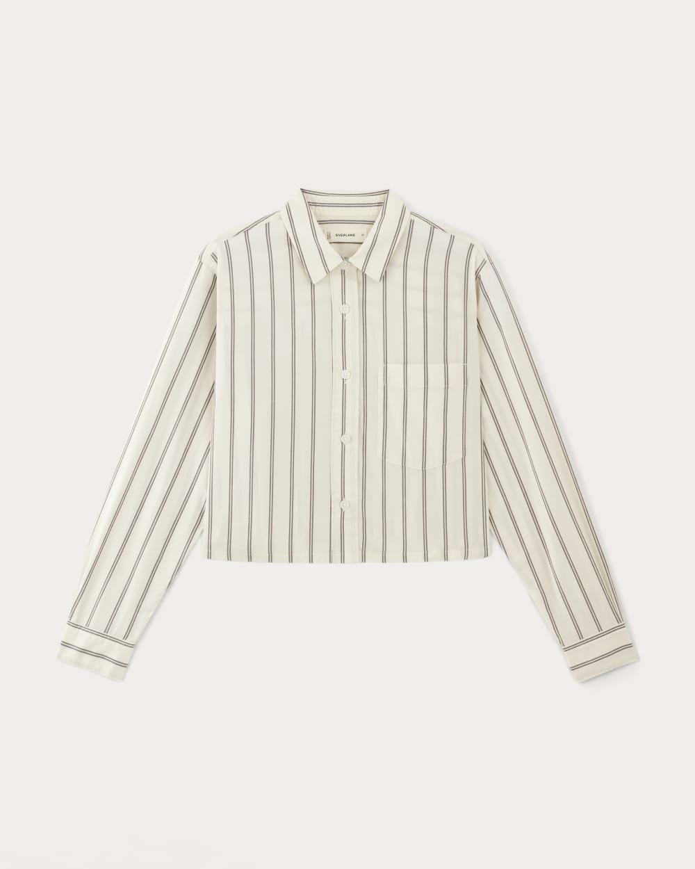 The Way-Short Shirt in Silky Cotton | Bone / Black - Image 2